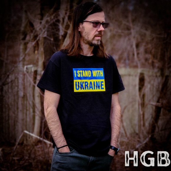 'I Stand With Ukraine' T-shirt Black Support Ukraine Flag Pride FREE SHIPPING - Picture 5 of 8
